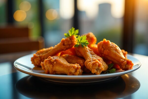 plate-crispy-fried-chicken-with-garnish-table-ready-be-served CHICKEN DRUMSTICKS